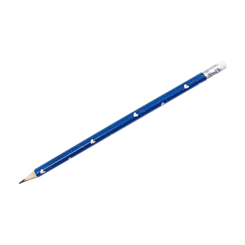 Чернографитный карандаш с ластиком Be Smart Bunny синий