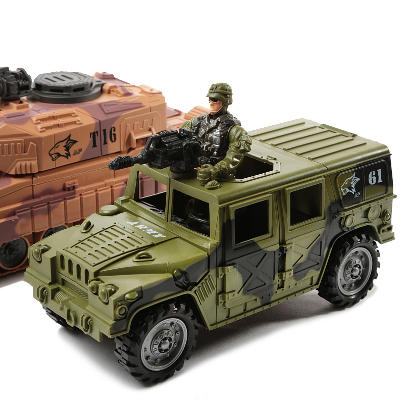 Игровой набор JUDA Военные с танком, мотоциклом, машиной и самолётом 