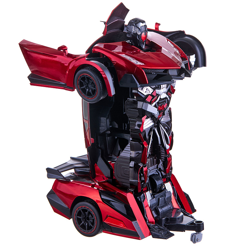 Радиоуправляемая машина-трансформер со светом и звуком Robotech красная