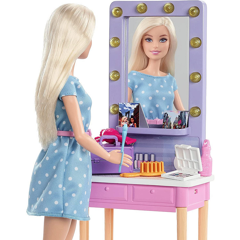 Игровой набор Кукла и столик для макияжа Barbie 