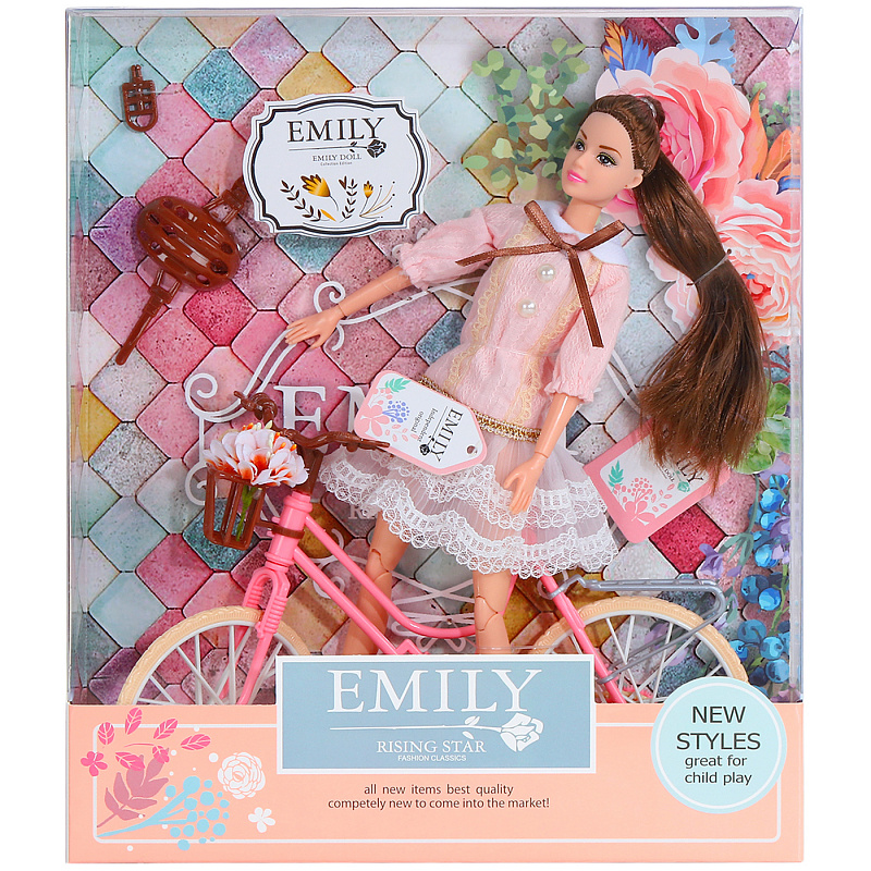 Кукла Эмили с велосипедом на прогулке Emily 28 см