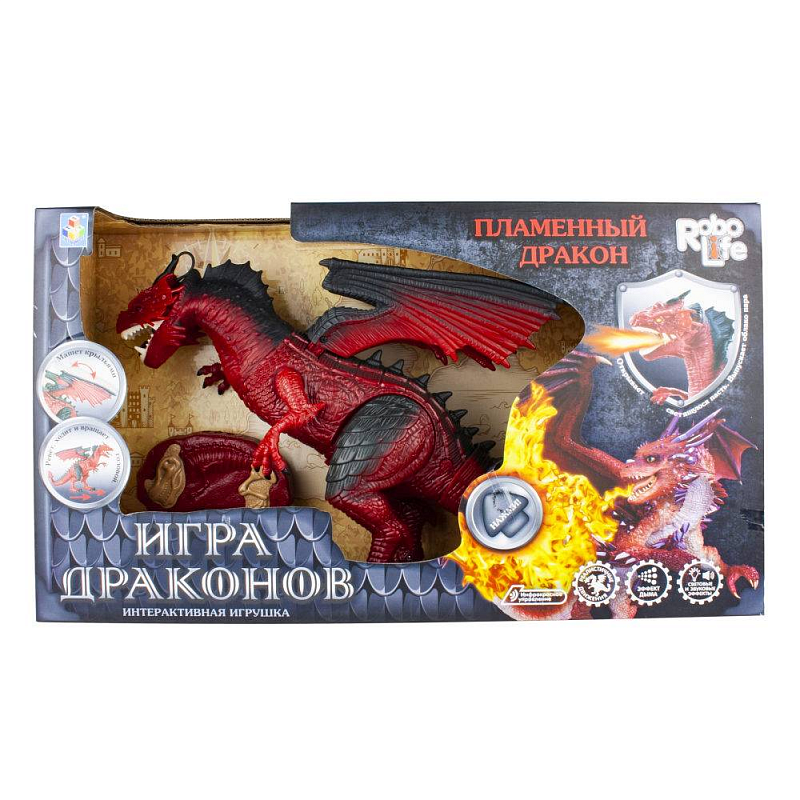 Интерактивная игрушка Пламенный дракон 1Toy Robo Live