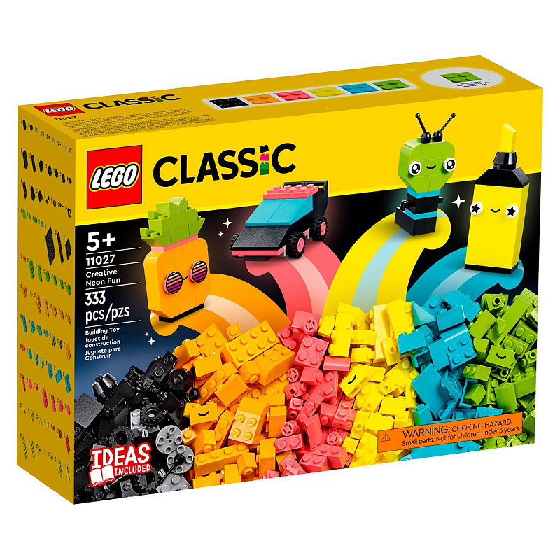 Конструктор LEGO Classic Креативное неоновое веселье 333 элемента