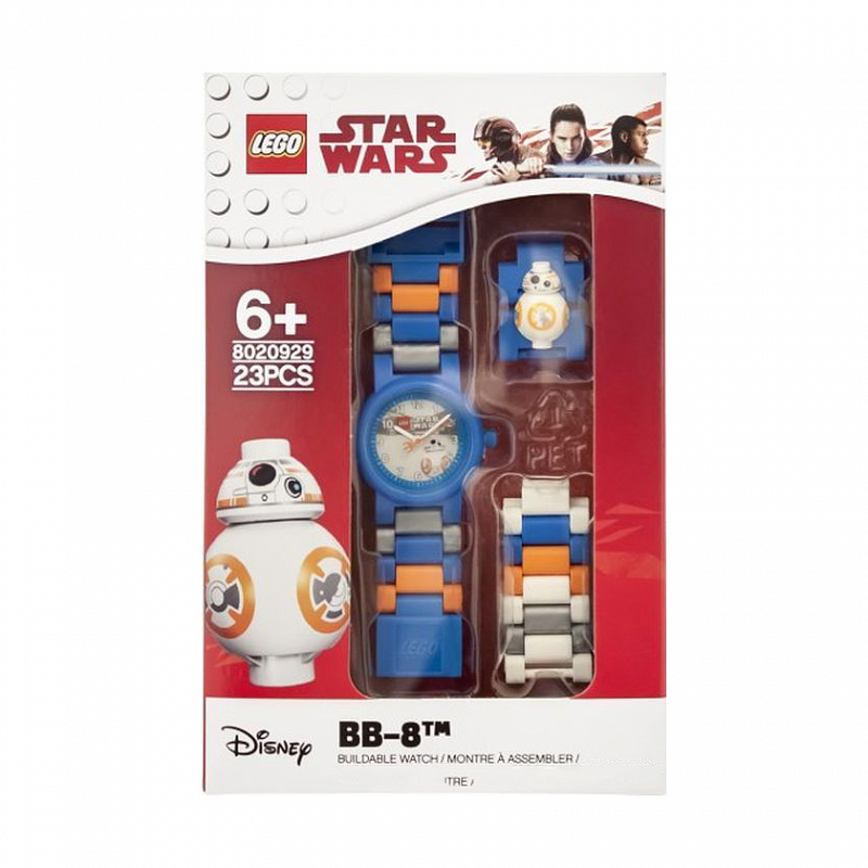 Часы наручные аналоговые Lego "Star Wars Episode 7" с мини-фигурой BB-8 на ремешке
